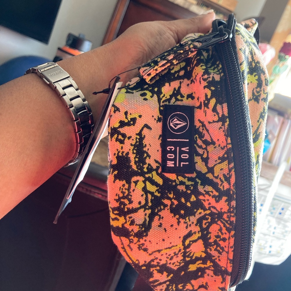 Volcom Black and Yellow camouflage Fanny Hip Pack